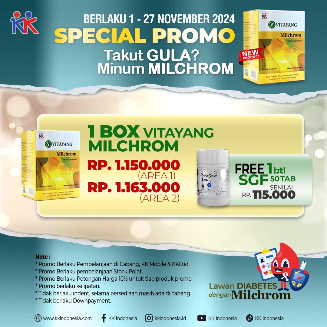 PROMO 1 BOX MILCHROM, 1 BTL SGF 50TAB